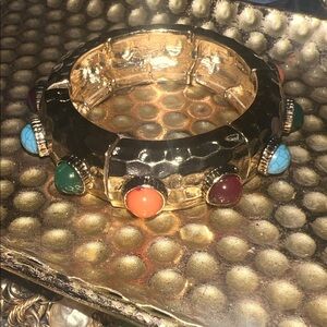 Elegant Gold and Multicolor Stone Graziano Bracelet